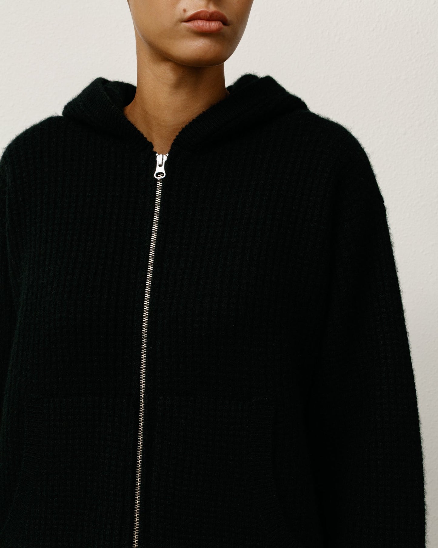 WAFFLE CASHMERE ZIP HOOD SWEATER ЅТÜЅЅΥ