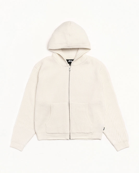 WAFFLE CASHMERE ZIP HOOD SWEATER ЅТÜЅЅΥ