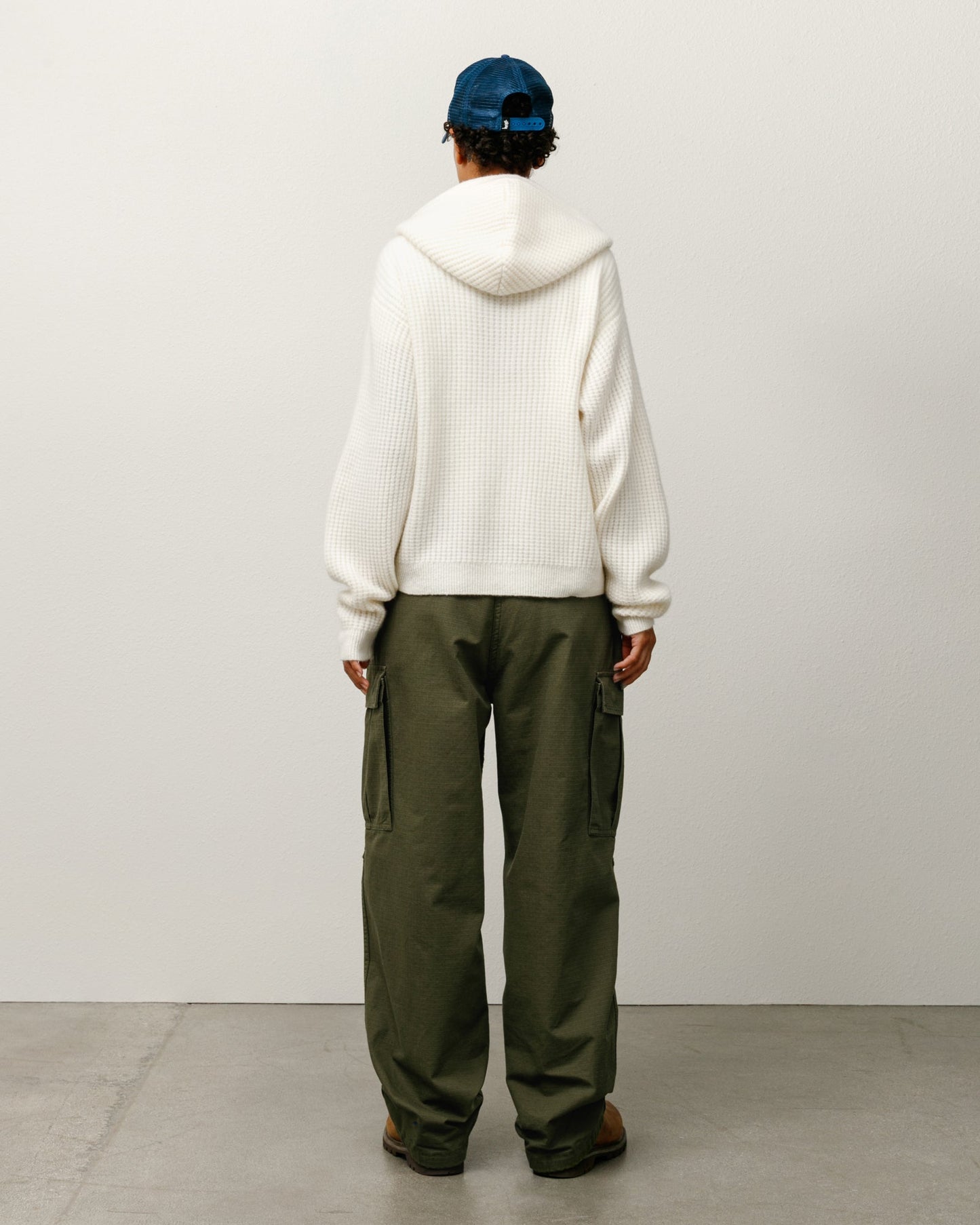 WAFFLE CASHMERE ZIP HOOD SWEATER ЅТÜЅЅΥ