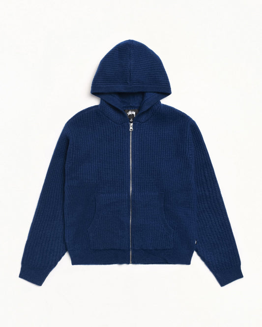 WAFFLE CASHMERE ZIP HOOD SWEATER ЅТÜЅЅΥ