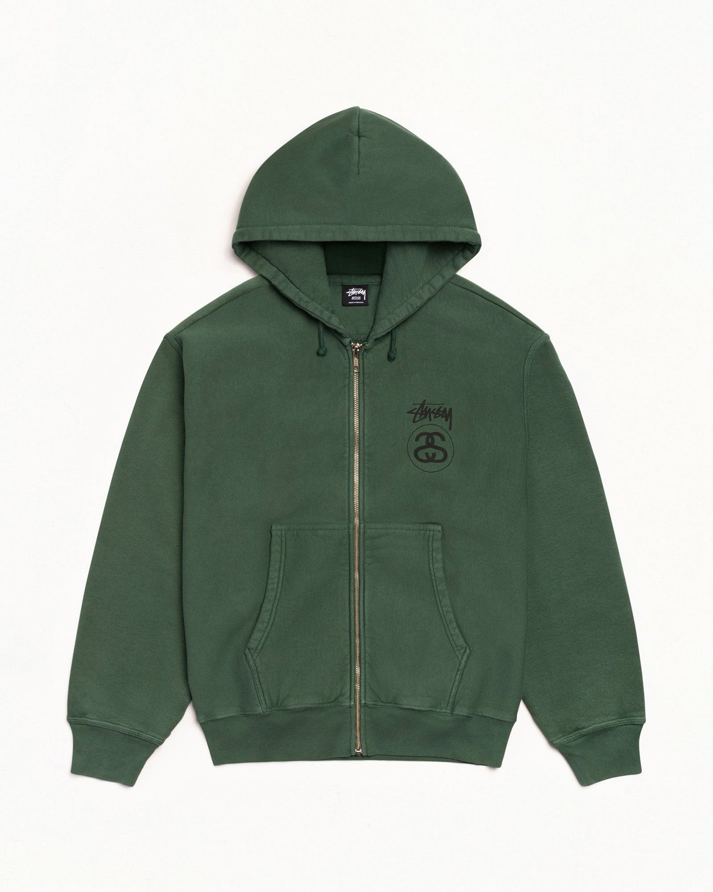 STOCK LINK ZIP HOODIE PIGMENT DYED ЅТÜЅЅΥ