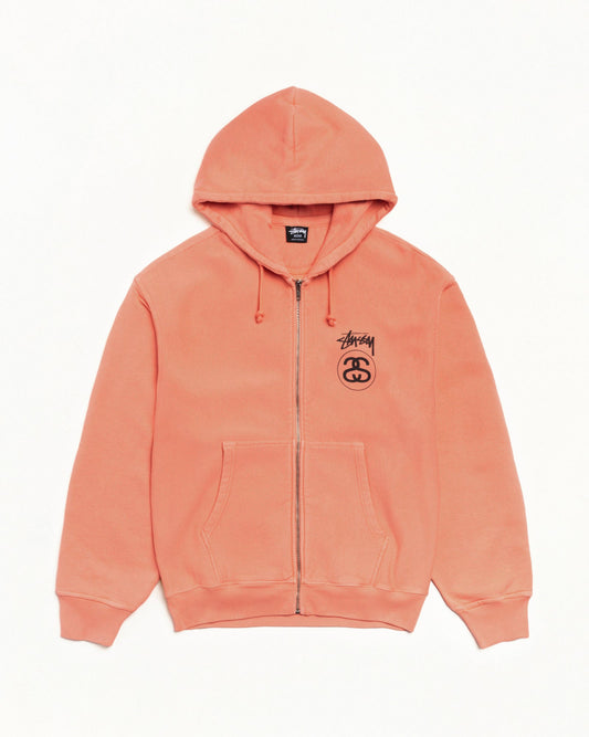 STOCK LINK ZIP HOODIE PIGMENT DYED ЅТÜЅЅΥ